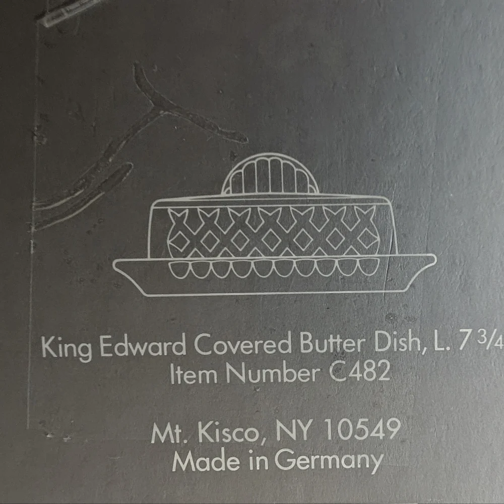 Gorham Crystal King Edward Covered Butter Dish Discontinued